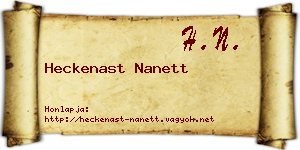 Heckenast Nanett névjegykártya